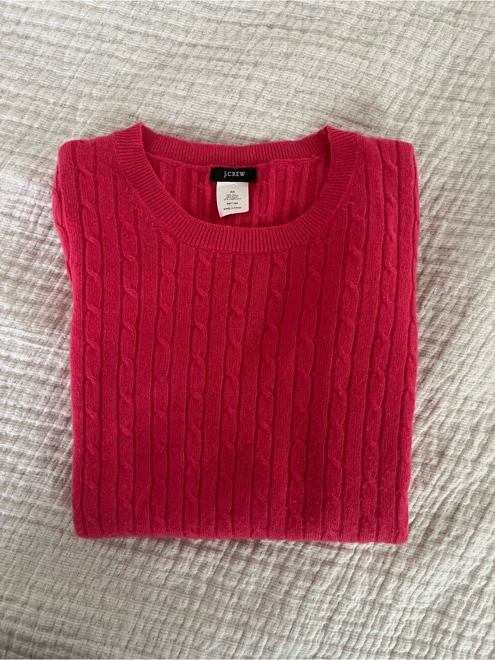 J. Crew Pink Cashmere Crewneck Sweater